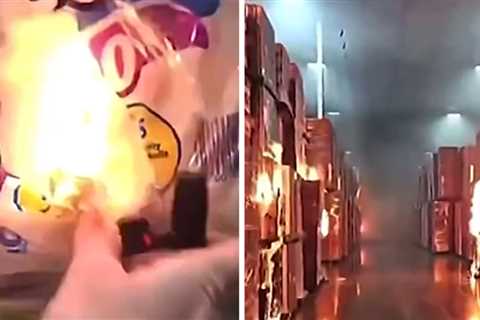 Wild Video Allegedly Shows Employee Set California Warehouse on Fire