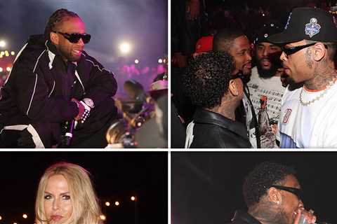 Chris Brown, Tyga, Rachel Zoe Spotted at Neon Carnival Coachella Party