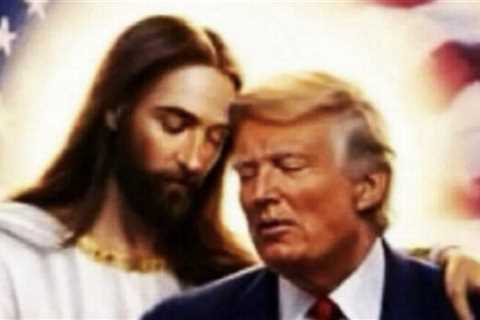 Donald Trump Reposts A.I. Image of Jesus Embracing Him in Front of Flag