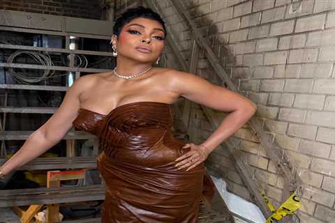 Taraji P. Henson in Brown Leather Jagne at Broadway’s Joe Turner’s Come and Gone Opening Night
