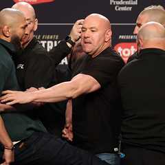 Khamzat Chimaev Kicks Sean Strickland At UFC Presser, Armed Security On Stage