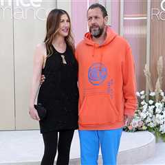 Adam Sandler in Knicks Hoodie For Wife's Big Premiere