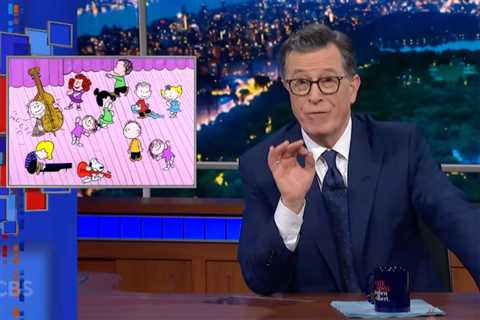Stephen Colbert Jokes ‘I Hope This Doesn’t Cost CBS Any Money’ After Playing ‘Peanuts’ Theme Song..