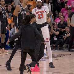 Selfie-taking fan storms court in surreal NBA Finals Game 1 scene