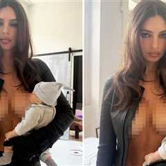Emily Ratajkowski Poses Topless While Breastfeeding Baby Doll