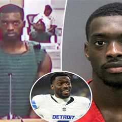 NFL player Terrion Arnold looks stone-faced from jail during 1st court appearance after kidnapping..