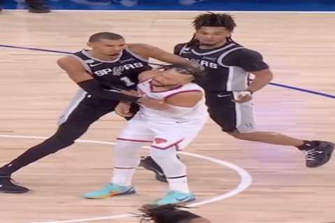 Victor Wembanyama shoves Jalen Brunson’s face — then laughs at him — in heated NBA Finals moment