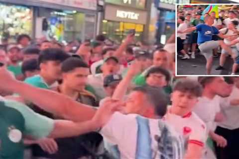 Brawl erupts between mob of Argentinian and Algerian soccer fans in Times Square ahead of World Cup ..