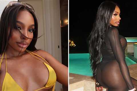 JaNa Craig Sizzles In Gold Metallic Bikini