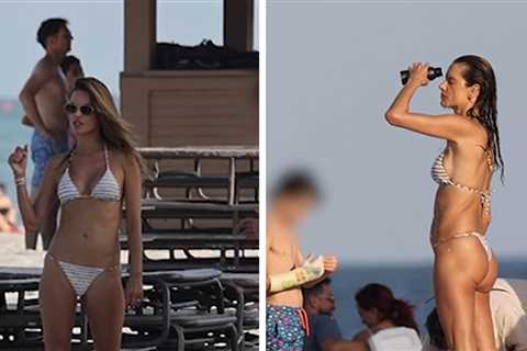 Alessandra Ambrosio Strips Down to Tiny Bikini During Fun-Filled Beach Day