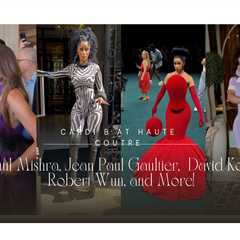 Cardi B Stuns at Paris Couture Week in Rahul Mishra, Striped Jean Paul Gaultier, Snake Print David..