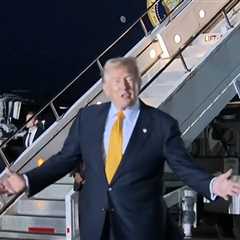 Donald Trump Flies New Air Force One Home From England After Leaving NATO in Old Jet
