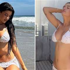 Sami Sheen Hits The Shower In Crochet Bikini
