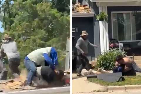 Roofers Fight and Throw Each Other Off Roof in Wild Brawl on Video