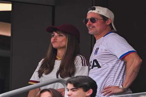 Brad Pitt, Penelope Cruz, Javier Bardem lead star-studded crowd at Spain-Belgium World Cup..