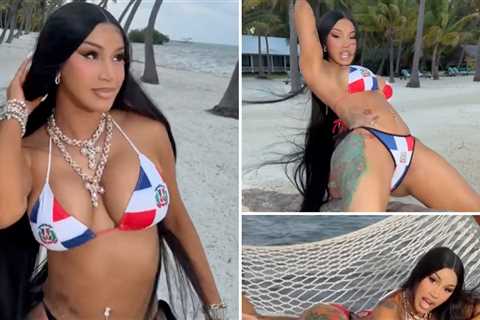 Cardi B's Dominican-Themed Bikini Turns The Beach Into Paradise
