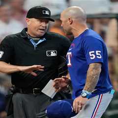 Rangers manager’s heated argument with ump pauses for ‘God Bless America’ in strange moment