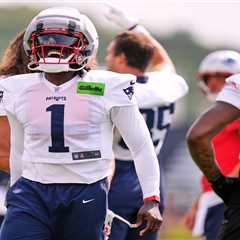 AJ Brown, Christian Gonzalez have heated exchanges at Patriots camp