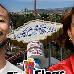Michael B. Jordan and Raye Cozy Up on Roller Coaster at Six Flags