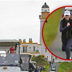 Trump Aide Natalie Harp Spotted Running After His Golf Cart in Scotland