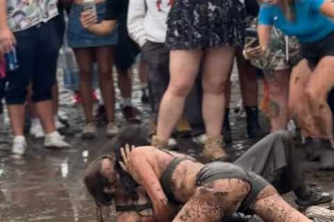 Women Mud Wrestle Before Making Out at Lollapalooza