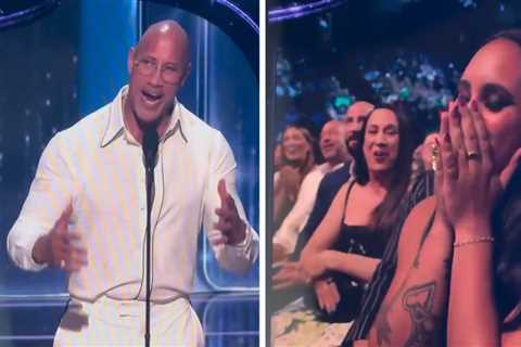 The Rock Leads Crowd in 'Happy Birthday' for Daughter at Disney Legends
