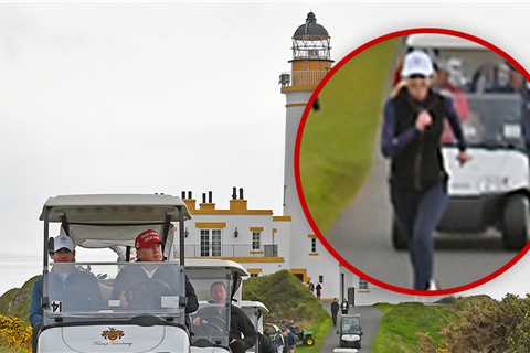 Trump Aide Natalie Harp Spotted Running After His Golf Cart in Scotland