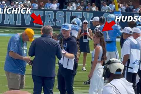 Bill Belichick's GF Jordon Hudson Looks Giddy on Sidelines Before UNC Game